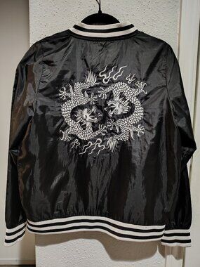 The Fashion District Sukajan Satin Bomber Jacket